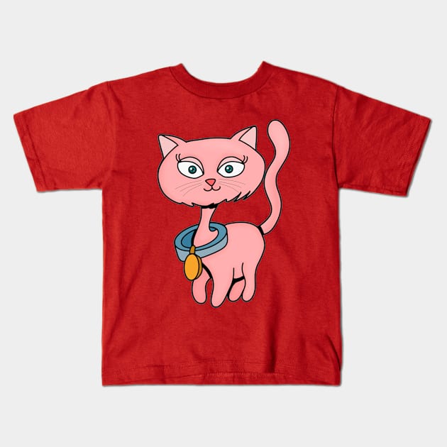 Kitten Wearing a collar Kids T-Shirt by DiegoCarvalho